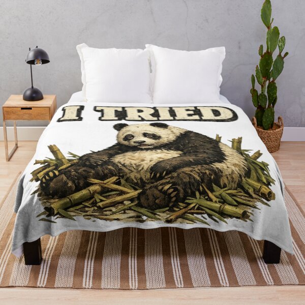 Item preview, I Tried Exhausted Panda Bamboo Funny Art – Relatable Tired Humor | Funny Gift for Students designed and sold by irfanshikh.