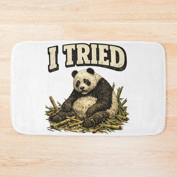 Item preview, I Tried Exhausted Panda Bamboo Funny Art – Relatable Tired Humor | Funny Gift for Students designed and sold by irfanshikh.