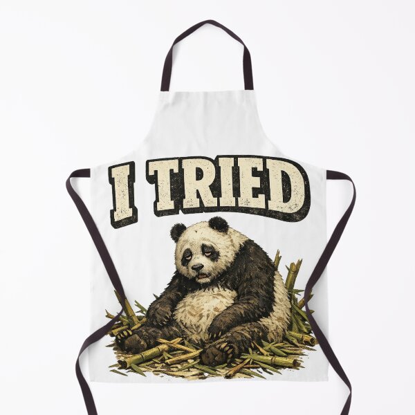 Item preview, I Tried Exhausted Panda Bamboo Funny Art – Relatable Tired Humor | Funny Gift for Students designed and sold by irfanshikh.