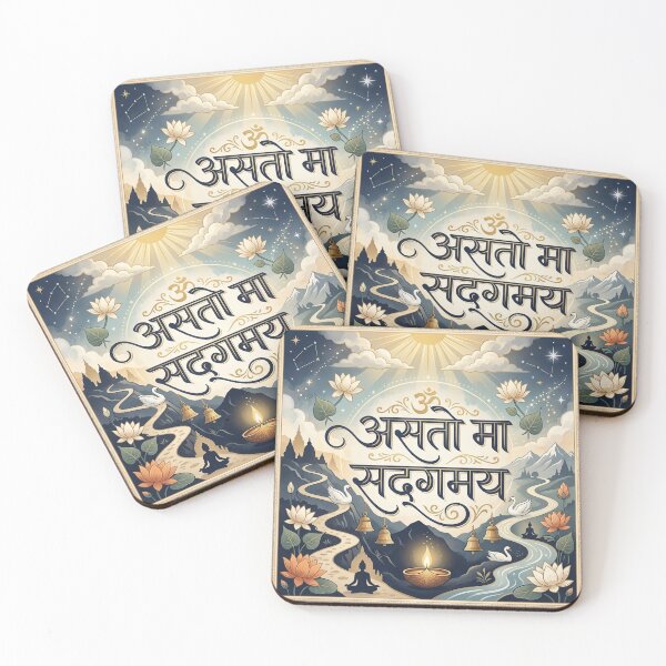 Item preview, Asato Ma Sadgamaya Sanskrit Mantra – Luxury Spiritual Yoga Art designed and sold by OpenDreamArts.