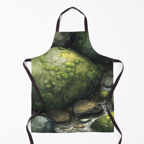 Item preview, Mossy Rocks Forest Stream Nature Digital Art Print designed and sold by Luna-Flow.