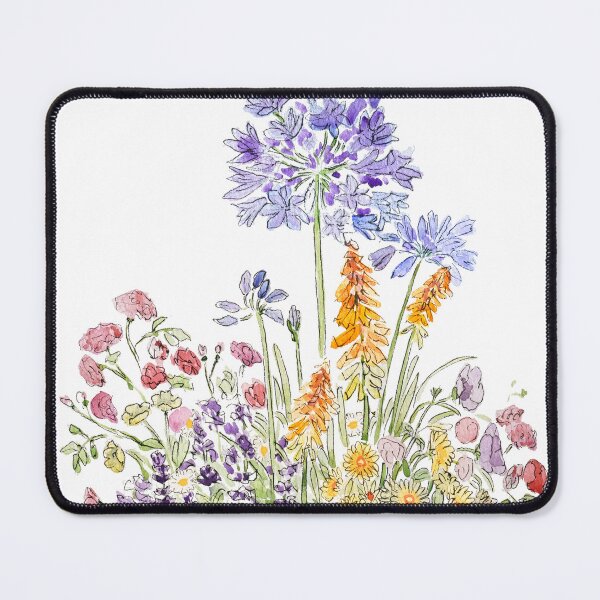 Item preview, Agapanthus daisy and kniphofia pot watercolour designed and sold by ColorandColor.