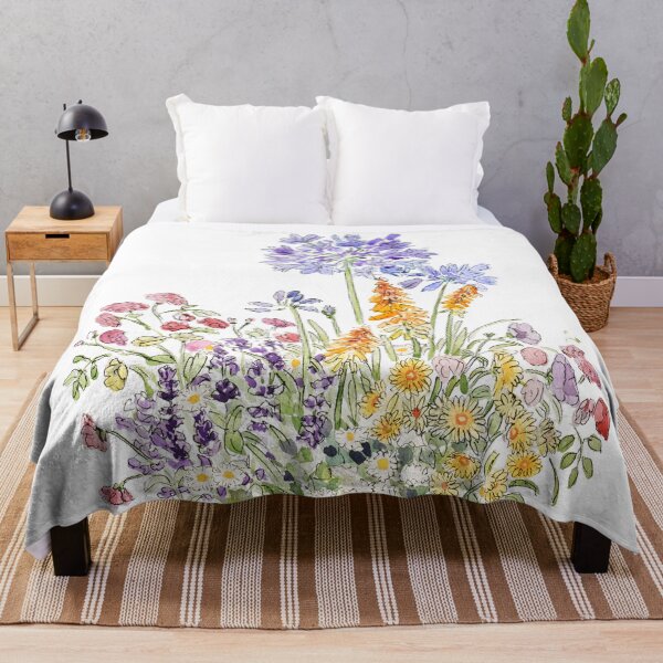 Item preview, Agapanthus daisy and kniphofia pot watercolour designed and sold by ColorandColor.