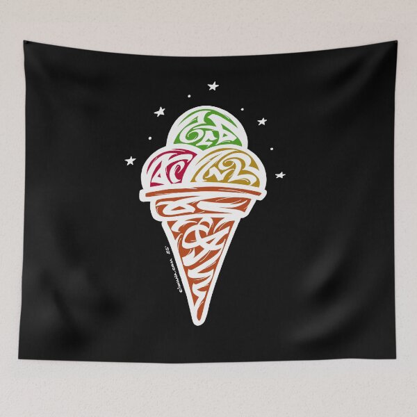 Item preview, Modern Calligraphic Ice Cream ORNAMENT designed and sold by elmuna.