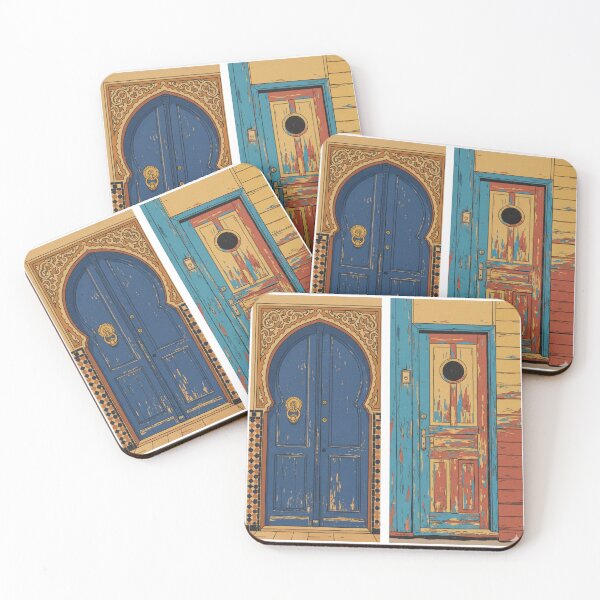 Item preview, Blue Doors — Moroccan Medina meets Chilean Barrio Art Print designed and sold by KariGoStudio.