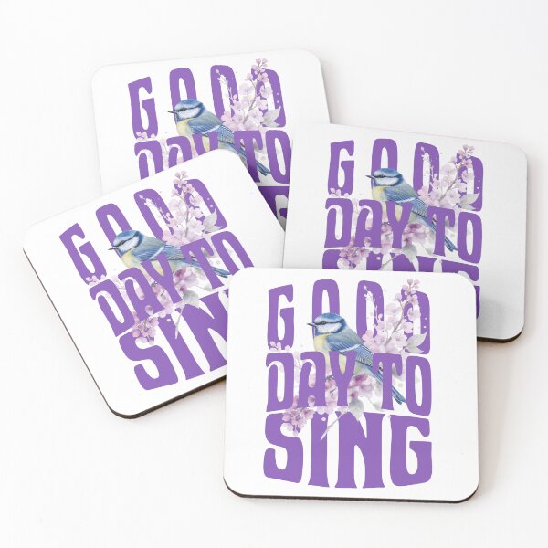 Item preview, Good Day To Sing | Blue Bird Floral Quote | Positive Spring Aesthetic | Motivational nature design designed and sold by Fernhaven.