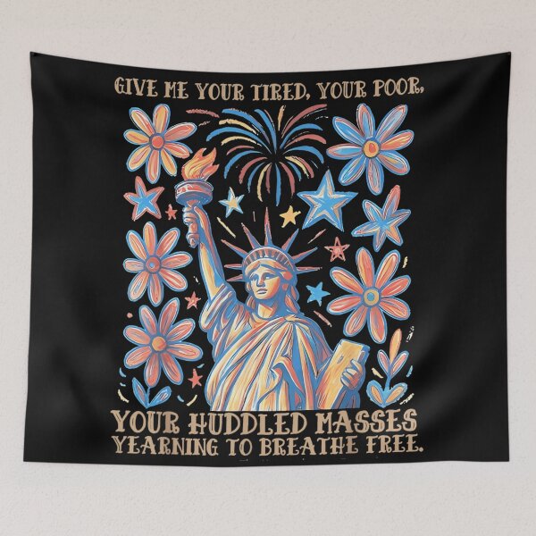 Item preview, Statue Of Liberty Give Me Your Tired Your Poor Huddled Masses Design designed and sold by WilliaMaler.