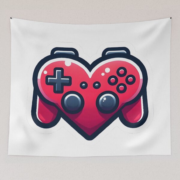 Item preview, Gaming Controller Heart — Gamer Love Sticker designed and sold by tommysworks.