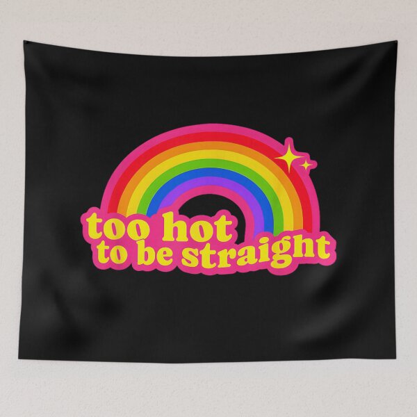 Item preview, Too Hot To Be Straight Funny Aesthetic Retro Rainbow Pride Month Design designed and sold by WilliaMaler.