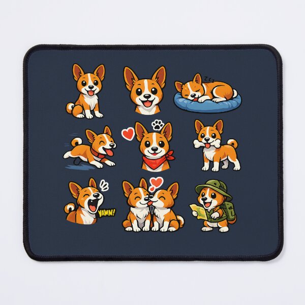 Item preview, Cute Basenji Sticker Pack – Adorable Cartoon Dog Expressions Collection designed and sold by blankTeeShirt.