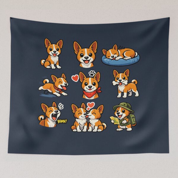 Item preview, Cute Basenji Sticker Pack – Adorable Cartoon Dog Expressions Collection designed and sold by blankTeeShirt.