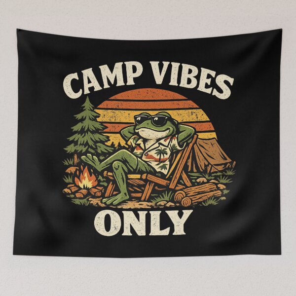 Item preview, Camp Vibes Only Frog Camping  designed and sold by afr-saad.