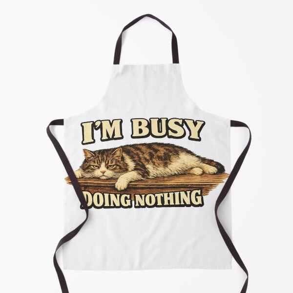 Item preview, Im Busy Doing Nothing Grumpy Flat Cat Shelf Art – Funny Lazy Cat Humor | Cat Lover Gift designed and sold by irfanshikh.