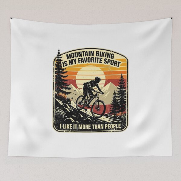 Item preview, Mountain Biking Is My Favorite Sport Vintage Sunset Trail Rider Design designed and sold by DariaOltes.