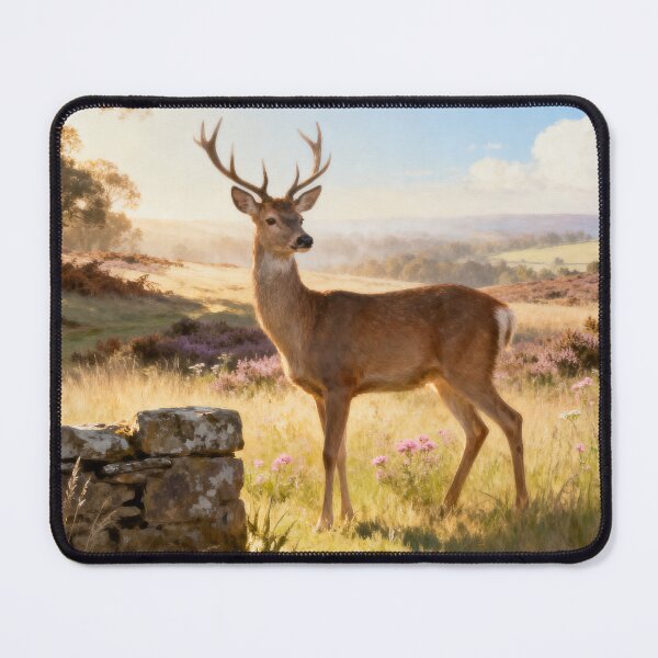 Item preview, New Forest Deer Meadow - Hampshire Summer Countryside Painting designed and sold by QuietCanvasArtworks.
