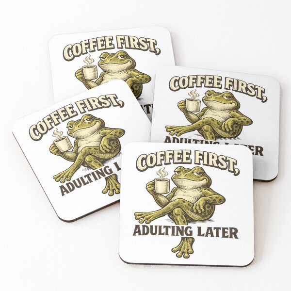 Item preview, Coffee-First-Adulting-Later-Frog designed and sold by afr-saad.