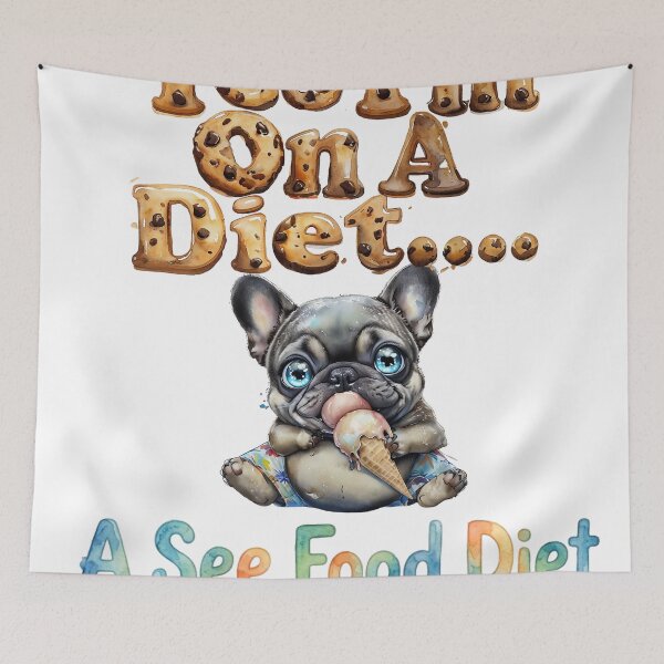 Item preview, French Bulldog Puppy Eating Ice Cream Cone designed and sold by ArtisticDesignsbyLinda.