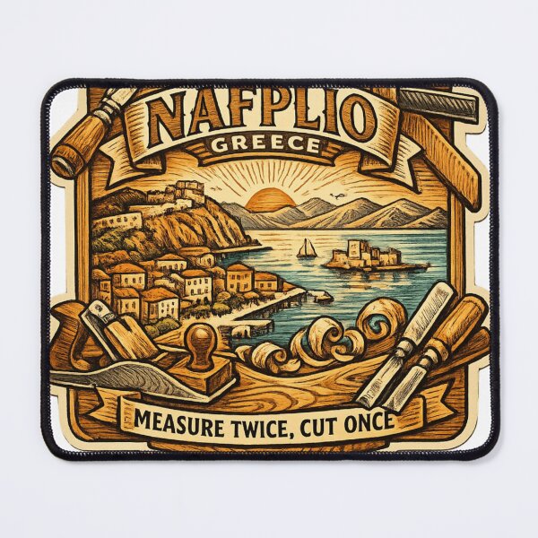 Item preview, Nafplio Woodworking Sticker designed and sold by Imaginarium of Chaos falcon88 .