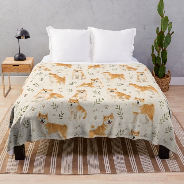Item preview, Shiba Inu Botanical Pattern – Cute Dog Lover Seamless Design designed and sold by blankTeeShirt.