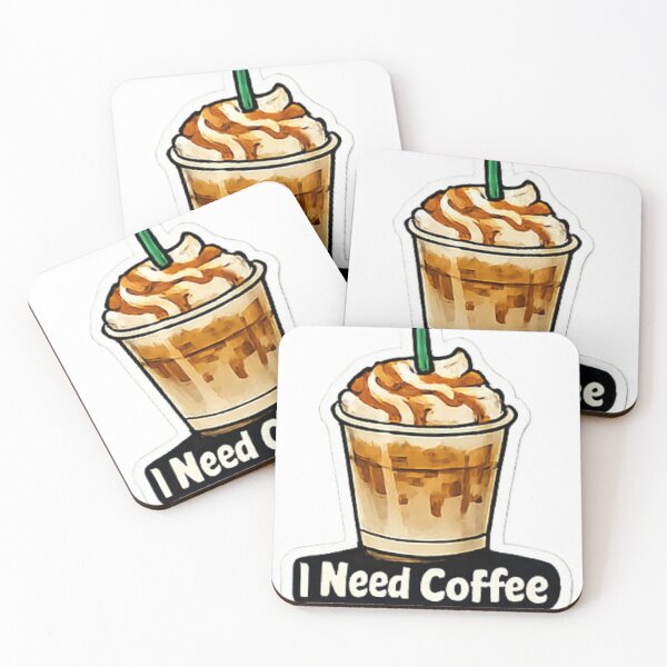 Item preview, I Need Coffee Iced Drink Sticker designed and sold by _Stickora_.