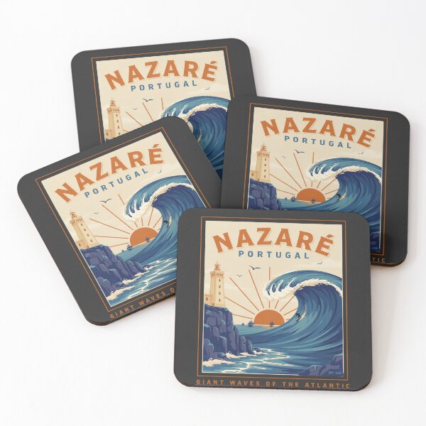Item preview, Nazaré Portugal Giant Waves of the Atlantic – Vintage Surf Travel designed and sold by ArcticFoxStudio.