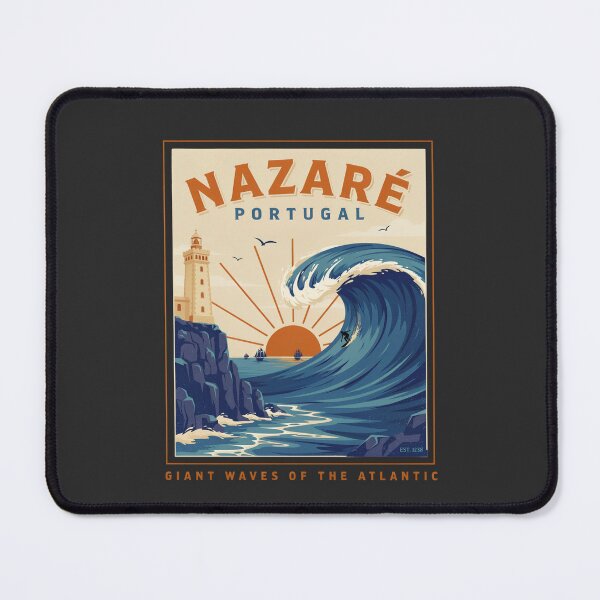 Item preview, Nazaré Portugal Giant Waves of the Atlantic – Vintage Surf Travel designed and sold by ArcticFoxStudio.
