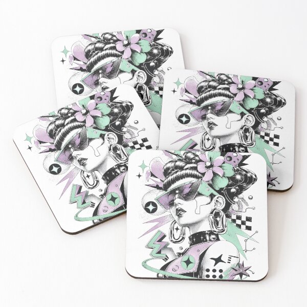 Item preview, Futuristic Floral Fashion Girl designed and sold by Craft Design Alchemy.