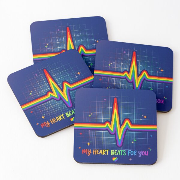 Item preview, My Heart Beats for YOU – Rainbow Pride Heartbeat Design designed and sold by Sybille-Yates.
