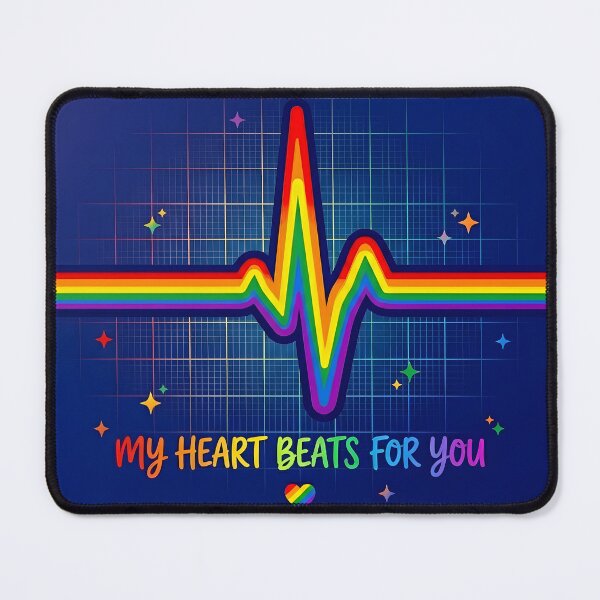 Item preview, My Heart Beats for YOU – Rainbow Pride Heartbeat Design designed and sold by Sybille-Yates.