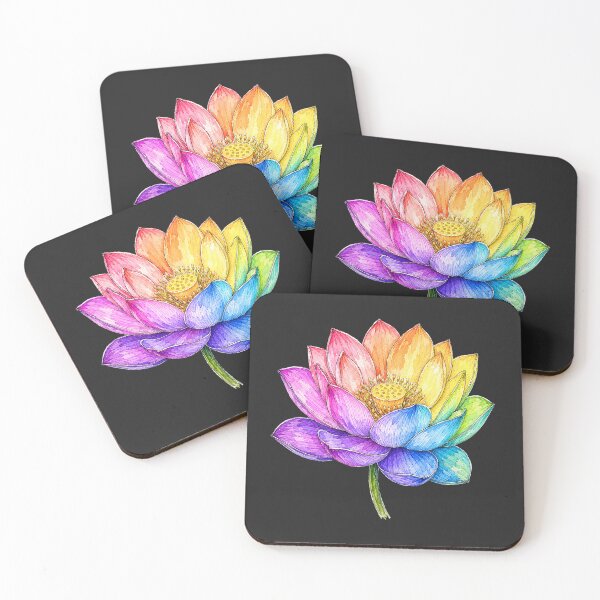 Item preview, Rainbow Lotus Illustration | Colorful Watercolor Botanical Flower Art designed and sold by ColorSplash123.