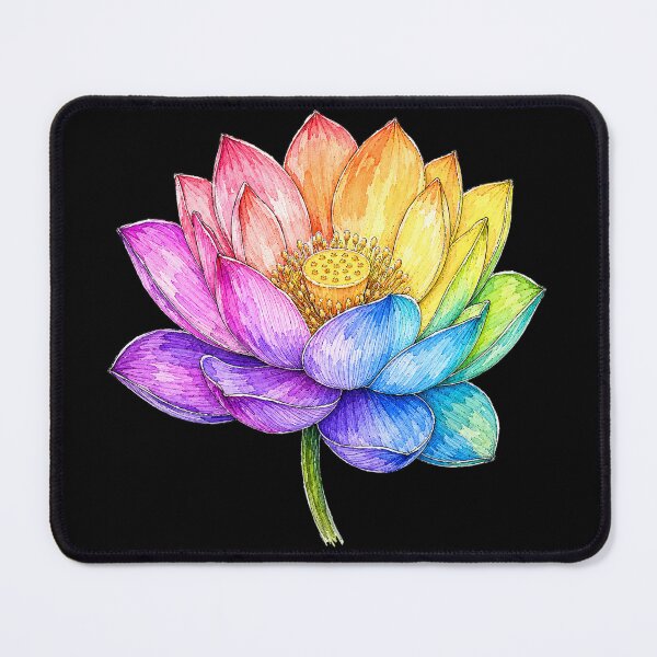 Item preview, Rainbow Lotus Illustration | Colorful Watercolor Botanical Flower Art designed and sold by ColorSplash123.
