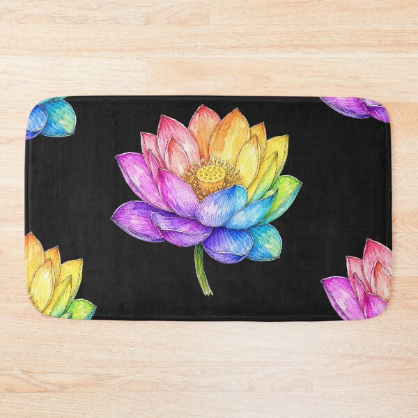 Item preview, Rainbow Lotus Illustration | Colorful Watercolor Botanical Flower Art designed and sold by ColorSplash123.