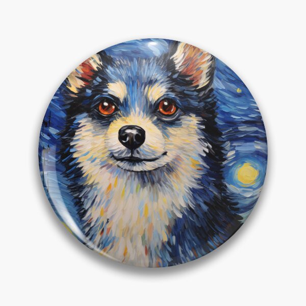 Item preview, Funny Alaskan Klee Kai Starry Night Illustration Mom Dad Kids designed and sold by rafaeltto.