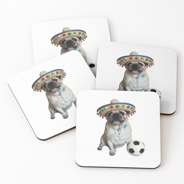Item preview, Bud the Pug Football Fan Sticker | Real Pug Photo in Sombrero | Cute Dog Sticker designed and sold by Bud the Pug & Friends .