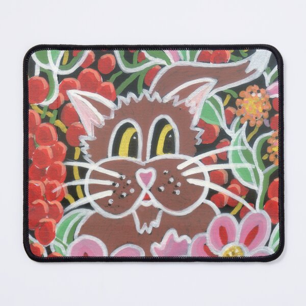 Item preview, Cartoon Cat and Flowers - Just A Bit of Fun designed and sold by Heatherian.