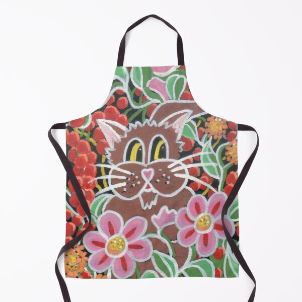 Item preview, Cartoon Cat and Flowers - Just A Bit of Fun designed and sold by Heatherian.