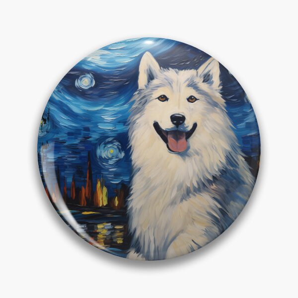 Item preview, Funny Alaskan Malamute Starry Night Illustration Mom Dad Kids designed and sold by rafaeltto.