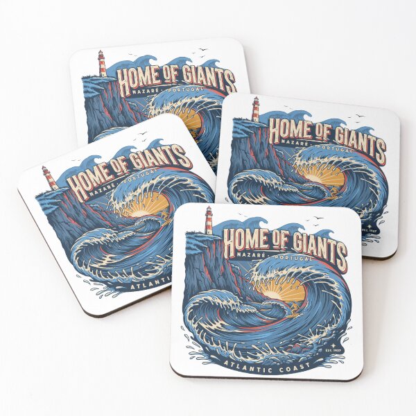 Item preview, Nazare Portugal Home of Giants Surfing Design – Atlantic Coast Giant Waves Vintage Travel Art designed and sold by ArcticFoxStudio.