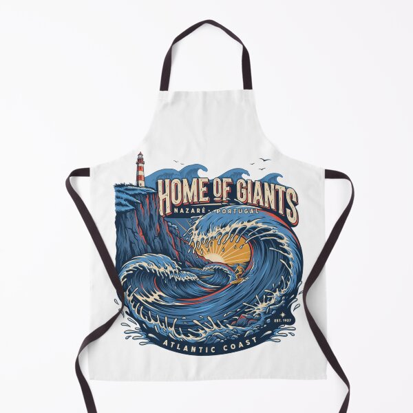 Item preview, Nazare Portugal Home of Giants Surfing Design – Atlantic Coast Giant Waves Vintage Travel Art designed and sold by ArcticFoxStudio.