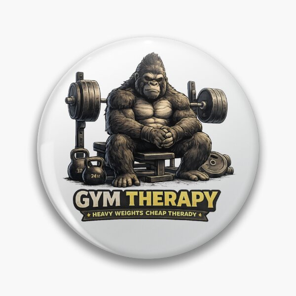 Item preview, Gym Therapy Heavy Weights Cheap Therapy Gorilla designed and sold by DryHumorPrints.