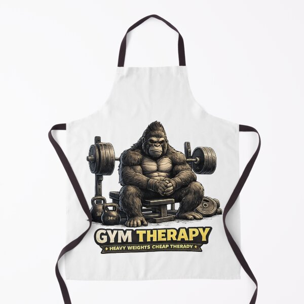 Item preview, Gym Therapy Heavy Weights Cheap Therapy Gorilla designed and sold by DryHumorPrints.