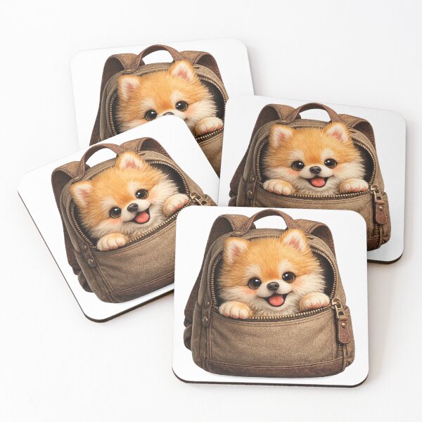 Item preview, Cute Pomeranian Peeking Out of Backpack – Adorable Fluffy Dog Travel Art | Pomeranian Gift designed and sold by irfanshikh.