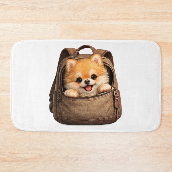 Item preview, Cute Pomeranian Peeking Out of Backpack – Adorable Fluffy Dog Travel Art | Pomeranian Gift designed and sold by irfanshikh.