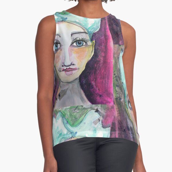 Green Hair Sleeveless Top