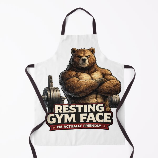 Item preview, Resting Gym Face I'm Actually Friendly Funny Bear designed and sold by DryHumorPrints.