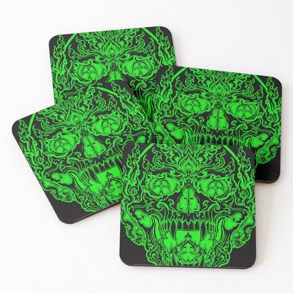 Item preview, Green skull designed and sold by TidalTattoo.