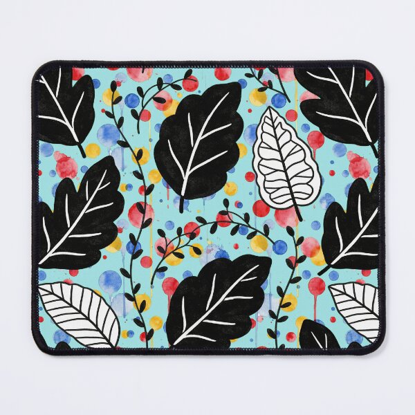 Item preview, Bold Botanical Leaves Sky Blue Background Pattern designed and sold by wissal.studio.