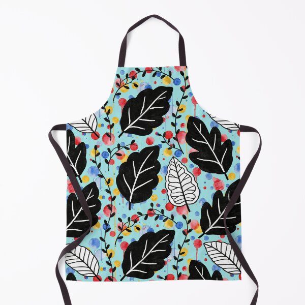 Item preview, Bold Botanical Leaves Sky Blue Background Pattern designed and sold by wissal.studio.