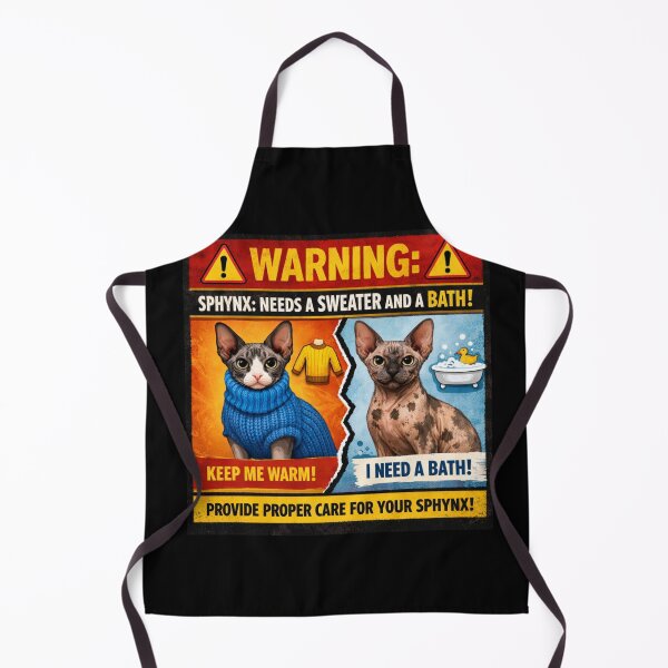 Item preview, WARNING: Sphynx: Needs a sweater and a bath designed and sold by Beluga Cat.