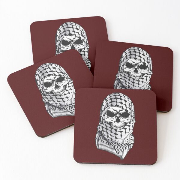 Item preview, Free Palestine Arabic Skull Shemagh Palestinian Freedom Kufiya Hatta designed and sold by Hurriyyatee.